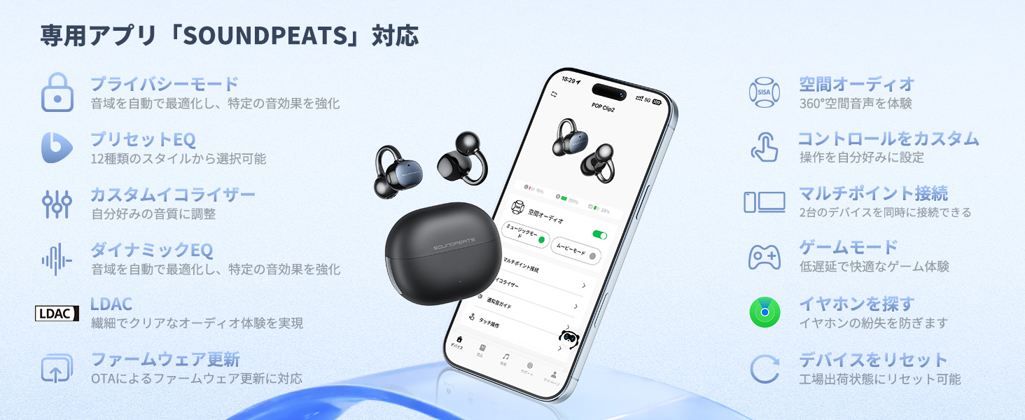 SOUNDPEATS(サウンドピーツ) UU2イヤーカフ